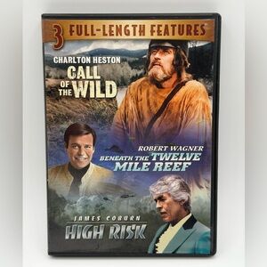 3 Full Length Features: Call of the Wild/Beneath The Twelve/High Risk (DVD, 2007